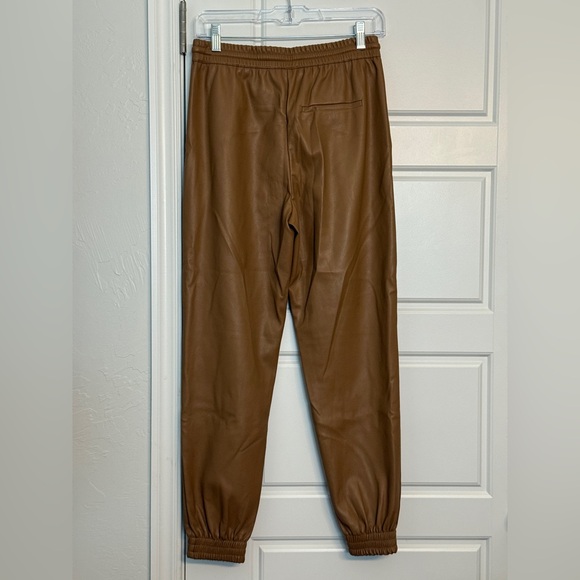zara tan faux leather joggers - Picture 8 of 9